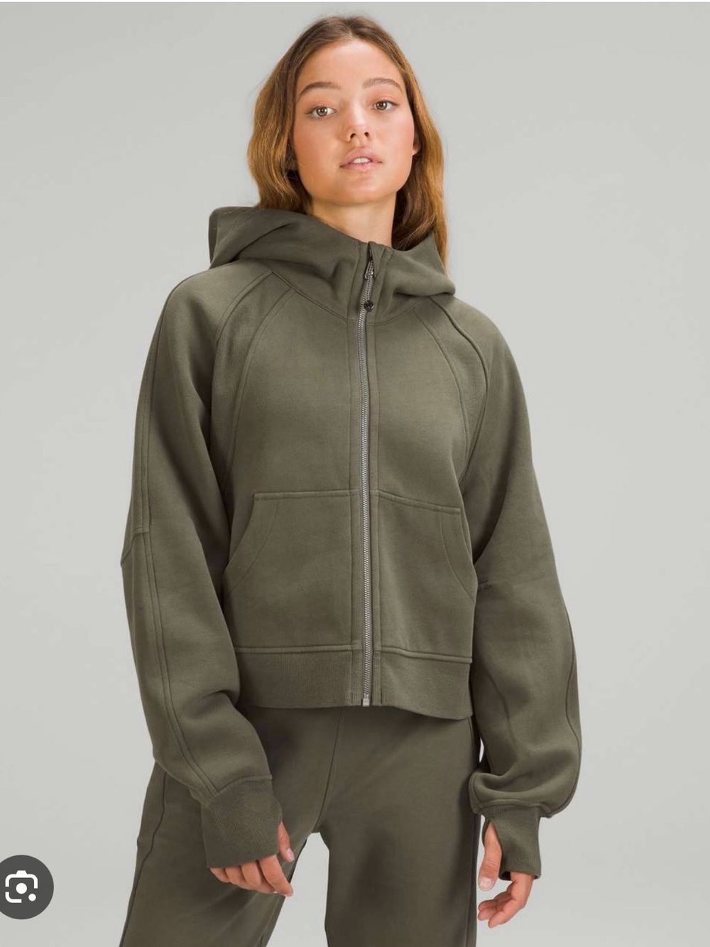 lululemon Carob Brown scuba oversized full zip